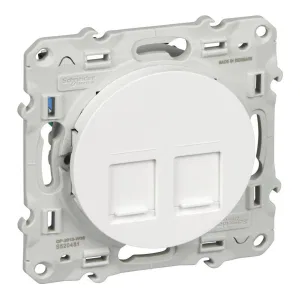 Schneider Electric S52R481 - двойная компьютерная розетка Odace, 2xRJ45, Cat.5, белая (ШНАЙДЕР) Schneider Electric S52R481 - двойная компьютерная розетка Odace, 2xRJ45, Cat.5, белая (ШНАЙДЕР)