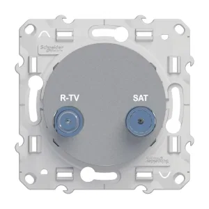 Розетка TV-SAT Schneider Electric ODACE, проходная, алюминий (ШНАЙДЕР) Розетка TV-SAT Schneider Electric ODACE, проходная, алюминий (ШНАЙДЕР)