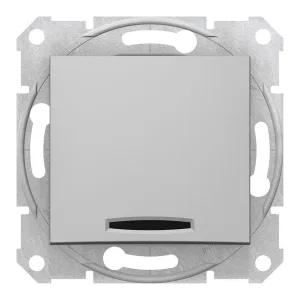 Выключатель 1-клавишный Schneider Electric SEDNA, с подсветкой, скрытый монтаж, алюминий (ШНАЙДЕР) Выключатель 1-клавишный Schneider Electric SEDNA, с подсветкой, скрытый монтаж, алюминий (ШНАЙДЕР)