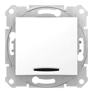 Schneider Electric Sedna SDN1600121 - кнопочный выключатель 1-клавишный, с подсветкой, белый (ШНАЙДЕР) Schneider Electric Sedna SDN1600121 - кнопочный выключатель 1-клавишный, с подсветкой, белый (ШНАЙДЕР)