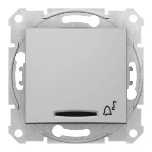 Выключатель 1-клавишный кнопочный Schneider Electric SEDNA, с подсветкой, скрытый монтаж, алюминий (ШНАЙДЕР) Выключатель 1-клавишный кнопочный Schneider Electric SEDNA, с подсветкой, скрытый монтаж, алюминий (ШНАЙДЕР)