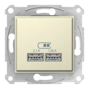 Schneider Electric SDN2710247 USB-розетка 2xUSB, бежевый, Sedna (ШНАЙДЕР) Schneider Electric SDN2710247 USB-розетка 2xUSB, бежевый, Sedna (ШНАЙДЕР)