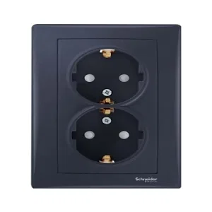 Розетка двухместная Schneider Electric SEDNA, скрытый монтаж, с заземлением, графит (ШНАЙДЕР) Розетка двухместная Schneider Electric SEDNA, скрытый монтаж, с заземлением, графит (ШНАЙДЕР)