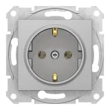 Розетка Schneider Electric SEDNA, скрытый монтаж, с заземлением, алюминий