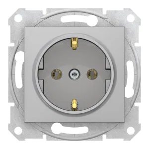 Розетка Schneider Electric SEDNA, скрытый монтаж, с заземлением, алюминий (ШНАЙДЕР) Розетка Schneider Electric SEDNA, скрытый монтаж, с заземлением, алюминий (ШНАЙДЕР)