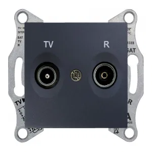 Розетка TV-FM Schneider Electric SEDNA, проходная, графит (ШНАЙДЕР) Розетка TV-FM Schneider Electric SEDNA, проходная, графит (ШНАЙДЕР)