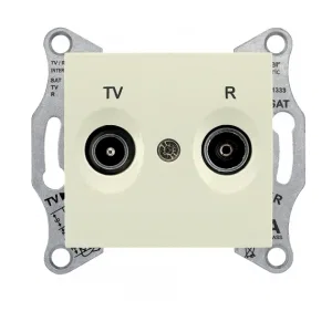 Розетка TV-FM Schneider Electric SEDNA, проходная, бежевый (ШНАЙДЕР) Розетка TV-FM Schneider Electric SEDNA, проходная, бежевый (ШНАЙДЕР)