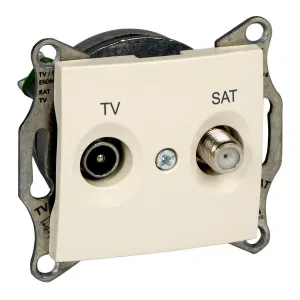 Розетка TV-SAT Schneider Electric SEDNA, проходная, бежевый (ШНАЙДЕР) Розетка TV-SAT Schneider Electric SEDNA, проходная, бежевый (ШНАЙДЕР)