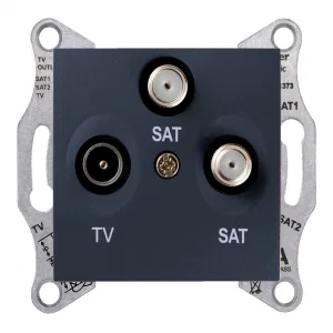 Розетка TV-SAT Schneider Electric SEDNA, оконечная, графит (ШНАЙДЕР) Розетка TV-SAT Schneider Electric SEDNA, оконечная, графит (ШНАЙДЕР)