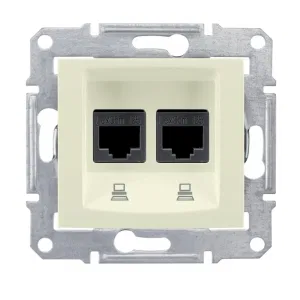 Schneider Electric SDN4600147 розетка двойная компьютерная RJ45, кат. 5E, бежевый (ШНАЙДЕР) Schneider Electric SDN4600147 розетка двойная компьютерная RJ45, кат. 5E, бежевый (ШНАЙДЕР)