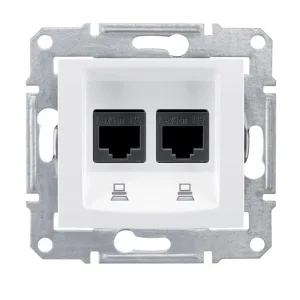 Розетка двойная компьютерная RJ45 Cat.6 Schneider Electric SEDNA, белый (ШНАЙДЕР) Розетка двойная компьютерная RJ45 Cat.6 Schneider Electric SEDNA, белый (ШНАЙДЕР)
