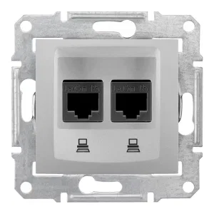Schneider Electric Sedna SDN5000160 двойная компьютерная розетка RJ45 Cat.6, алюминий (ШНАЙДЕР) Schneider Electric Sedna SDN5000160 двойная компьютерная розетка RJ45 Cat.6, алюминий (ШНАЙДЕР)