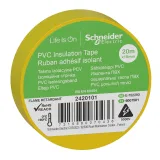 2420101 Изолента ПВХ, ширина 19 мм, длина 20 метров, толщина 0,13 мм, жёлтая, Schneider Electric