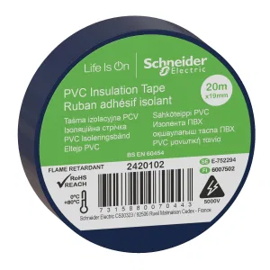 2420102 Изоляционная лента, синяя, 19мм Х 20м, Schneider Electric (ШНАЙДЕР) 2420102 Изоляционная лента, синяя, 19мм Х 20м, Schneider Electric (ШНАЙДЕР)