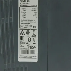 ATV320U15M2C ПРЕОБР ЧАСТОТЫ ATV320 КОМПАКТНОЕ ИСПОЛНЕНИЕ 1.5 КВТ 240В 1Ф (ШНАЙДЕР) ATV320U15M2C ПРЕОБР ЧАСТОТЫ ATV320 КОМПАКТНОЕ ИСПОЛНЕНИЕ 1.5 КВТ 240В 1Ф (ШНАЙДЕР)