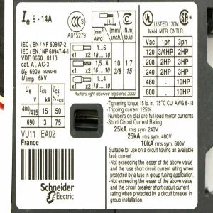 Schneider Electric TeSys GV2ME16 — автоматический выключатель для защиты двигателя 9–14 А, 3P (ШНАЙДЕР) Schneider Electric TeSys GV2ME16 — автоматический выключатель для защиты двигателя 9–14 А, 3P (ШНАЙДЕР)