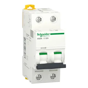 Schneider Electric A9K24232 автоматический выключатель Acti9 iK60N, 2 полюса, 32 А, тип C, 6 кА (ШНАЙДЕР) Schneider Electric A9K24232 автоматический выключатель Acti9 iK60N, 2 полюса, 32 А, тип C, 6 кА (ШНАЙДЕР)