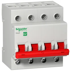 Schneider Electric Easy9 EZ9S16440, рубильник модульный, 4 полюса, 40 А (ширина 4 DIN-модуля) (ШНАЙДЕР) Schneider Electric Easy9 EZ9S16440, рубильник модульный, 4 полюса, 40 А (ширина 4 DIN-модуля) (ШНАЙДЕР)