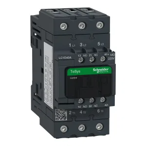 LC1D40AMD SE Contactors D 3P КОНТАКТОР EVERLINK AC3 440В 40A КАТУШКА УПР. 220В DC (ШНАЙДЕР) LC1D40AMD SE Contactors D 3P КОНТАКТОР EVERLINK AC3 440В 40A КАТУШКА УПР. 220В DC (ШНАЙДЕР)
