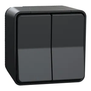 MUR35022 Выключатель двухклавишный проходной Schneider Electric Mureva Styl, на клеммах, с сборе с коробкой, антрацит (ШНАЙДЕР) MUR35022 Выключатель двухклавишный проходной Schneider Electric Mureva Styl, на клеммах, с сборе с коробкой, антрацит (ШНАЙДЕР)