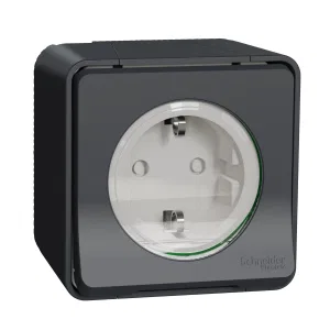 Schneider Electric MUR36034 — розетка с заземляющим контактом, открытой установки, антрацит, IP55 (ШНАЙДЕР) Schneider Electric MUR36034 — розетка с заземляющим контактом, открытой установки, антрацит, IP55 (ШНАЙДЕР)