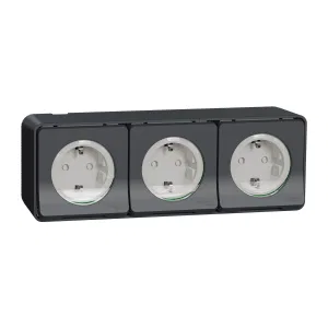 MUR36038 SE MUREVA S, БЛОК из ТРЕХ РОЗЕТОК открытой устан, винтов. клеммы, АНТРАЦИТ, IP55 (ШНАЙДЕР) MUR36038 SE MUREVA S, БЛОК из ТРЕХ РОЗЕТОК открытой устан, винтов. клеммы, АНТРАЦИТ, IP55 (ШНАЙДЕР)