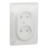 NU206318 SE UNICA NEW РОЗЕТКА двойная, со шторками, без заземления, винт. зажим., БЕЛЫЙ