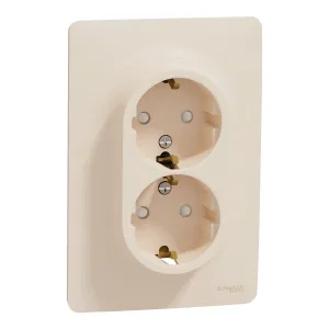 Schneider Electric NU206744 — двойная розетка с заземлением, со шторками, бежевый (ШНАЙДЕР) Schneider Electric NU206744 — двойная розетка с заземлением, со шторками, бежевый (ШНАЙДЕР)