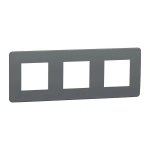 NU280621 Schneider Electric UNICA STUDIO Color рамка на 3 поста, дымчато-серый/белый (ШНАЙДЕР) NU280621 Schneider Electric UNICA STUDIO Color рамка на 3 поста, дымчато-серый/белый (ШНАЙДЕР)