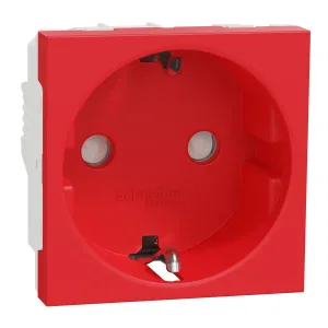Schneider Electric UNICA NEW NU303703 розетка с заземлением, со шторками, 16 А, 250 В, 2 модуля, красная (ШНАЙДЕР) Schneider Electric UNICA NEW NU303703 розетка с заземлением, со шторками, 16 А, 250 В, 2 модуля, красная (ШНАЙДЕР)