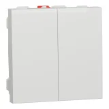 NU321118 Выключатель на 2 модуля двухклавишный Schneider Electric Unica Modular, на клеммах, белый