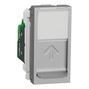 Schneider Electric NU341030 розетка компьютерная UNICA MODULAR, RJ45, Cat. 5e, 1 модуль, алюминий (ШНАЙДЕР) Schneider Electric NU341030 розетка компьютерная UNICA MODULAR, RJ45, Cat. 5e, 1 модуль, алюминий (ШНАЙДЕР)