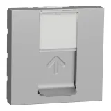 NU341730 SE UNICA MODULAR РОЗЕТКА компьютерная, RJ45, одиночная, кат. 6 STP, 2 модуля, АЛЮМИНИЙ