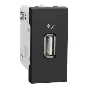 Schneider Electric NU342854 USB-розетка Unica Modular, антрацит (ШНАЙДЕР) Schneider Electric NU342854 USB-розетка Unica Modular, антрацит (ШНАЙДЕР)