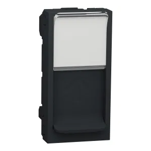 Schneider Electric UNICA MODULAR NU941054: лицевая панель (накладка) для RJ45, антрацит, 1 модуль (ШНАЙДЕР) Schneider Electric UNICA MODULAR NU941054: лицевая панель (накладка) для RJ45, антрацит, 1 модуль (ШНАЙДЕР)