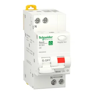 R9D55606 Автоматический выключатель дифференциального тока (АВДТ) Schneider Electric Resi9, 6A, 30mA, тип A, кривая отключения C, 2 полюса, 6kA, электро-механического типа, ширина 2 модуля DIN (ШНАЙДЕР) R9D55606 Автоматический выключатель дифференциального тока (АВДТ) Schneider Electric Resi9, 6A, 30mA, тип A, кривая отключения C, 2 полюса, 6kA, электро-механического типа, ширина 2 модуля DIN (ШНАЙДЕР)