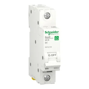 R9F02106 Автоматический выключатель Schneider Electric Resi9, 1 полюс, 6A, тип B, 6kA (ШНАЙДЕР) R9F02106 Автоматический выключатель Schneider Electric Resi9, 1 полюс, 6A, тип B, 6kA (ШНАЙДЕР)