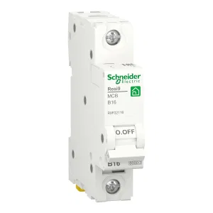 R9F02116 Автоматический выключатель Schneider Electric Resi9, 1 полюс, 16A, тип B, 6kA (ШНАЙДЕР) R9F02116 Автоматический выключатель Schneider Electric Resi9, 1 полюс, 16A, тип B, 6kA (ШНАЙДЕР)