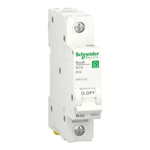R9F02132 Автоматический выключатель Schneider Electric Resi9, 1 полюс, 32A, тип B, 6kA (ШНАЙДЕР) R9F02132 Автоматический выключатель Schneider Electric Resi9, 1 полюс, 32A, тип B, 6kA (ШНАЙДЕР)