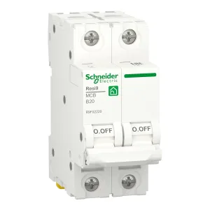 R9F02220 Автоматический выключатель Schneider Electric Resi9, 2 полюса, 20A, тип B, 6kA (ШНАЙДЕР) R9F02220 Автоматический выключатель Schneider Electric Resi9, 2 полюса, 20A, тип B, 6kA (ШНАЙДЕР)