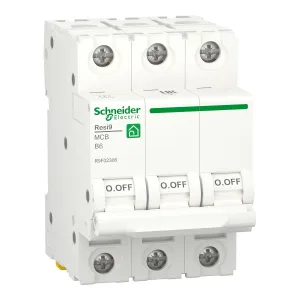 R9F02306 Автоматический выключатель Schneider Electric Resi9, 3 полюса, 6A, тип B, 6kA (ШНАЙДЕР) R9F02306 Автоматический выключатель Schneider Electric Resi9, 3 полюса, 6A, тип B, 6kA (ШНАЙДЕР)