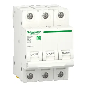 R9F02325 Автоматический выключатель Schneider Electric Resi9, 3 полюса, 25A, тип B, 6kA (ШНАЙДЕР) R9F02325 Автоматический выключатель Schneider Electric Resi9, 3 полюса, 25A, тип B, 6kA (ШНАЙДЕР)