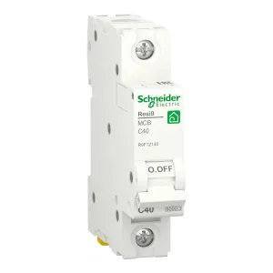 R9F12140 Автоматический выключатель Schneider Electric Resi9, 1 полюс, 40A, тип C, 6kA (ШНАЙДЕР) R9F12140 Автоматический выключатель Schneider Electric Resi9, 1 полюс, 40A, тип C, 6kA (ШНАЙДЕР)