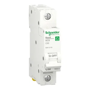 R9F12150 Автоматический выключатель Schneider Electric Resi9, 1 полюс, 50A, тип C, 6kA (ШНАЙДЕР) R9F12150 Автоматический выключатель Schneider Electric Resi9, 1 полюс, 50A, тип C, 6kA (ШНАЙДЕР)