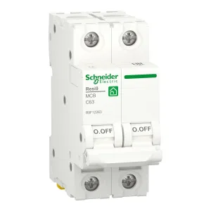 R9F12263 Автоматический выключатель Schneider Electric Resi9, 2 полюса, 63A, тип C, 6kA (ШНАЙДЕР) R9F12263 Автоматический выключатель Schneider Electric Resi9, 2 полюса, 63A, тип C, 6kA (ШНАЙДЕР)
