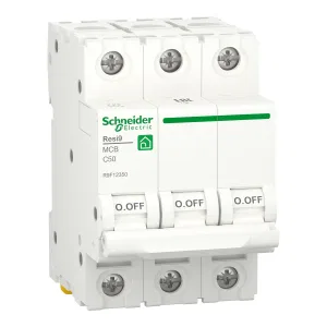 R9F12350 Автоматический выключатель Schneider Electric Resi9, 3 полюса, 50A, тип C, 6kA (ШНАЙДЕР) R9F12350 Автоматический выключатель Schneider Electric Resi9, 3 полюса, 50A, тип C, 6kA (ШНАЙДЕР)