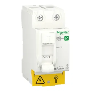 R9R61225 Устройство защитного отключения (УЗО) Schneider Electric Resi9, 2 полюса, 25A, 30 mA, тип A, электро-механическое, ширина 2 DIN-модуля (ШНАЙДЕР) R9R61225 Устройство защитного отключения (УЗО) Schneider Electric Resi9, 2 полюса, 25A, 30 mA, тип A, электро-механическое, ширина 2 DIN-модуля (ШНАЙДЕР)