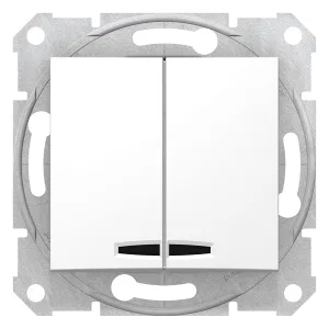 Schneider Electric SDN0300321 двухклавишный выключатель Sedna, белый, с подсветкой (ШНАЙДЕР) Schneider Electric SDN0300321 двухклавишный выключатель Sedna, белый, с подсветкой (ШНАЙДЕР)